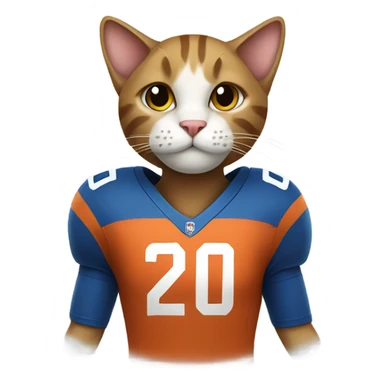 Cat wearing football jersey sticker
