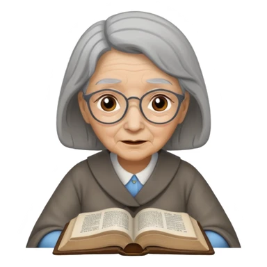 Old lady studying the Bible  sticker