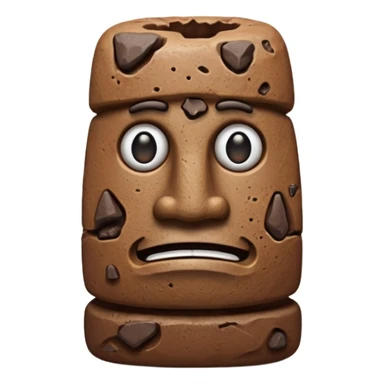 Poop with moai face sticker