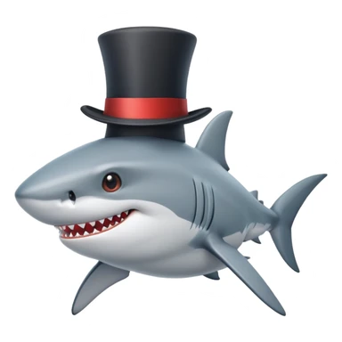 shark with tophat sticker