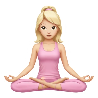 blonde yoga girl light pink clothes n sticker