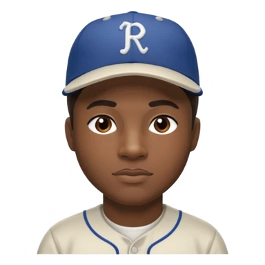Jackie Robinson with dark brown hair sticker