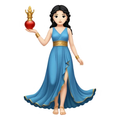 greek goddess black hair full length sticker