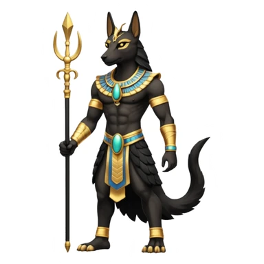 Black-furred Anubis-fusion-hybrid (full body) sticker