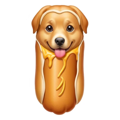 Corn dog with dogs face sticker