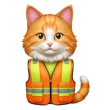 cat in hi-vis vest sticker