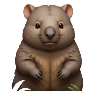 Cinematic Noble Wombat Portrait Emoji, Poised and regal, with a stout, muscular build and a dense, shaggy fur of earthy brown, deep-set soulful eyes with a hint of gruff wisdom, Simplified yet sharp and sophisticated features, highly detailed, glowing with a warm, dignified glow, high shine, intelligent and sturdy, stylized with an air of bushland majesty, focused and attentive, soft glowing outline, capturing the essence of a watchful and confident burrower, so majestic it feels as though it could plod out of the screen with effortless authority! sticker
