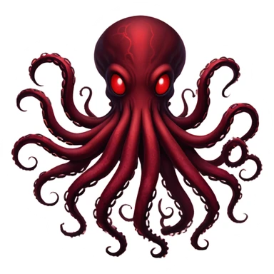 A giant shadow creature with spreading tentacles in a red stormy sky sticker
