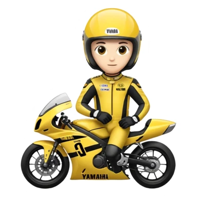 yamaha motorcycle racer with full face helmet sticker