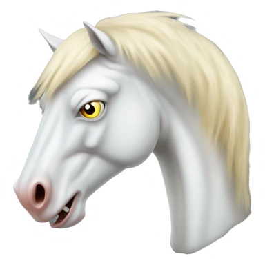 very long wild angry mad albino horse head sticker