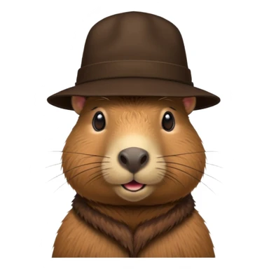 Realistisk Capybara med hat sticker