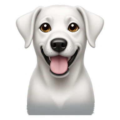 Dog white with black ear sticker