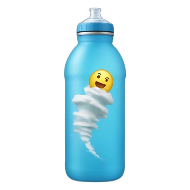 a water bottle in a tornado sticker