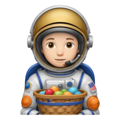 astronauta con casco cerrado, con canasta vacía sticker