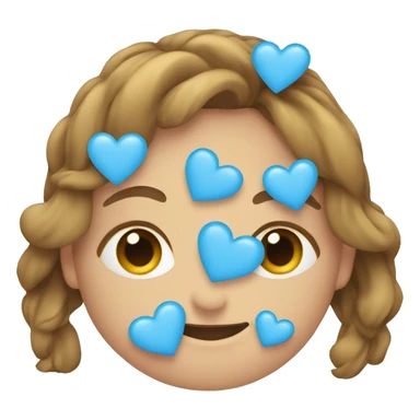 revolving hearts emoji but light blue sticker