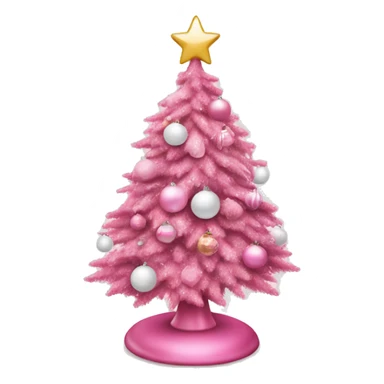 Pink Christmas tree with white and pink ornaments  sticker