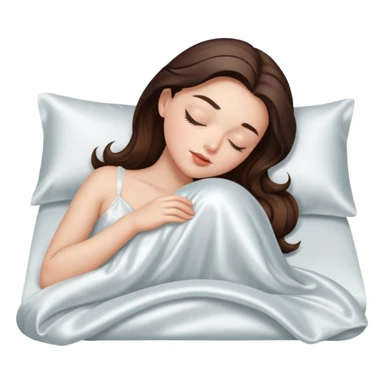brunette girl napping with luxurious silk sheets sticker