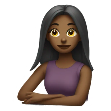 girl sits at the computer and thinks about money sticker