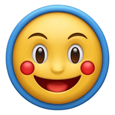 actúa como un experto creando un emoji redondo de emociones sonriente con el pulgar arriba con símbolo del S.R.I. con colores fondo blanco, letra azul, y pulgar rojo. sticker