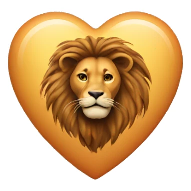 heart with lion print sticker