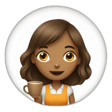 girl on work with coffee and clock sticker