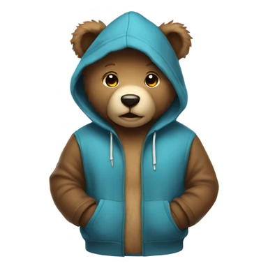Teddy bear wearing a hoodie sticker