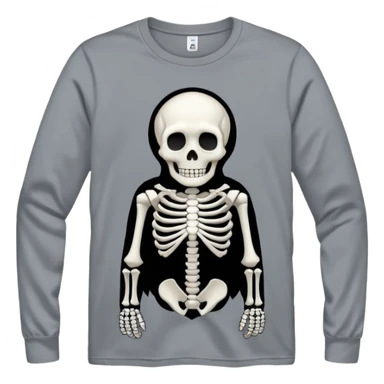Gray t-shirt with a Halloween skeleton on it sticker