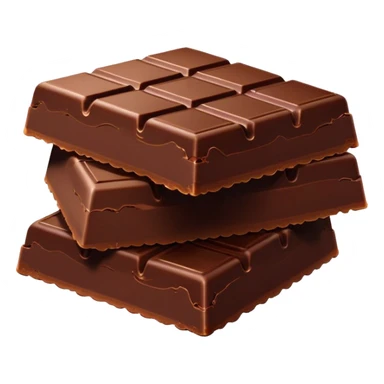 Cinematic silky dark chocolate bar, broken into perfect squares, rich cocoa tones, slightly melting edges, fine texture and decadent shine, warm golden highlights, tempting and rich. sticker