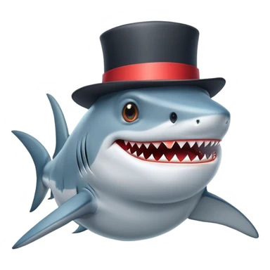 shark with tophat sticker
