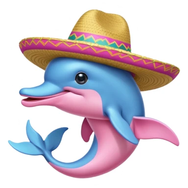 Delfin rosado con sombrero  sticker