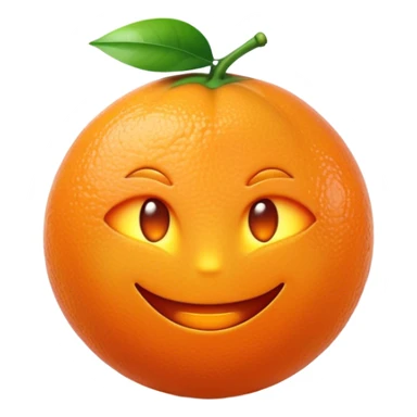 Cinematic Realistic Orange Emoji, Juicy and vibrant, with a bright, glossy skin that gleams in the light, revealing a slight texture from the natural pith. The orange segments peek through as the fruit radiates refreshing energy. Soft glowing outline, capturing the essence of a sweet, zesty burst of flavor in a perfect orange! sticker