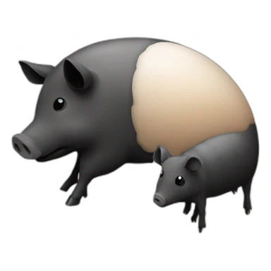 Yin Yang black and white pig armadillo cow centipede insect sticker