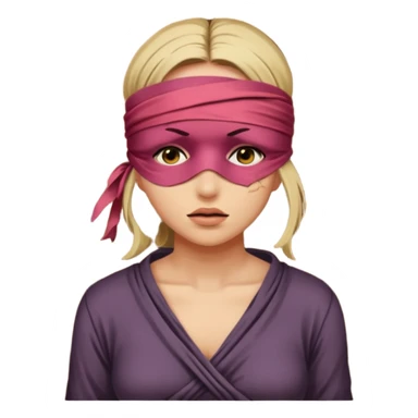 Bondage sexy  lady blindfolded tied door sticker