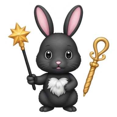Black bunny with wand  sticker