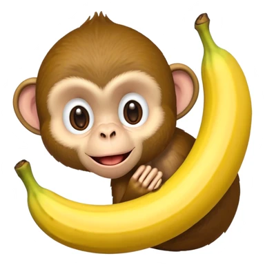 monkey eating a banana sticker