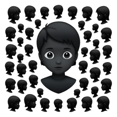 child silhouette surrounded by several larger silhouettes sticker