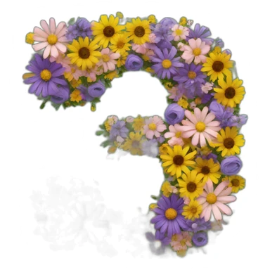 Letter "E" made of flowers sticker