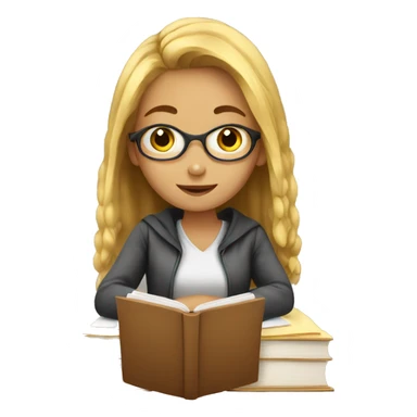 girl studying sticker