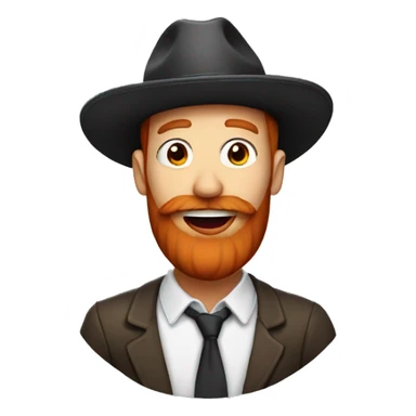 Guy with hat and red beard with tongue out  sticker