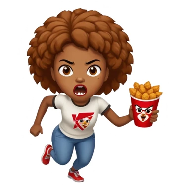 tsion angry black girl ragebait fat running 100 kfc chicken dirty mouth angry bad word sticker