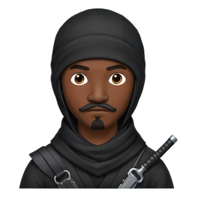 african-american web developer mustache mercenary black asymmetrical ninja hacker terminal command center sticker