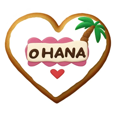 Cookie heart with ohana sticker