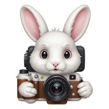 white rabbit camera sticker