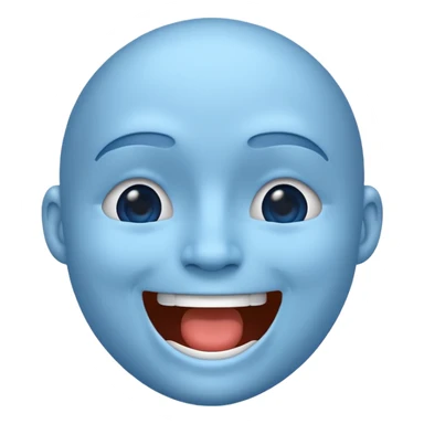 A blue face laughing out loud while covering it's mouth  sticker
