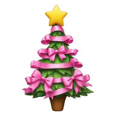 christmas tree with pink bows on it sticker