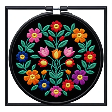 Framed embroidery sticker