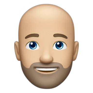 Handsome Shaved head man with short white beard and blue  eyes sticker