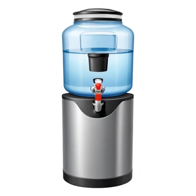 Office water cooler with a giant jug on top sticker