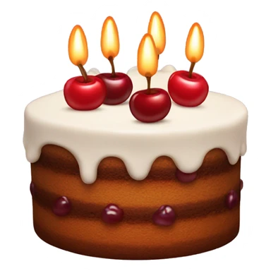 cake with candles and cherries  sticker
