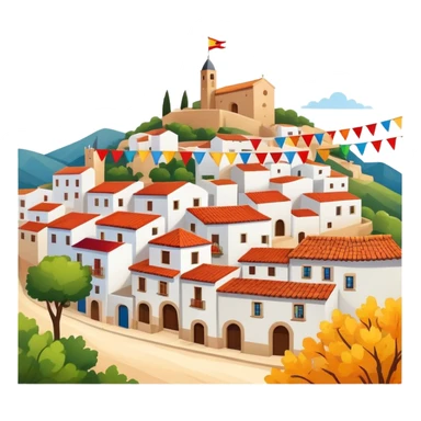 Un pueblo de España con banderines sticker
